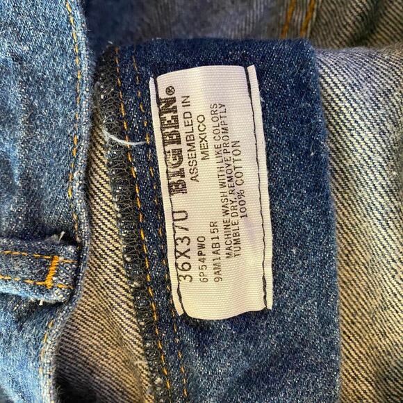 Vintage 1990s Big Ben Workwear Denim Jeans Work 36x29 - Picture 5 of 5